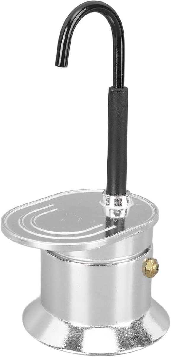 Espressomachine met Kookplaat, Moka-Koffiezetapparaat met Enkele Buis, 1 Kop, 50 Ml Uitloop van Aluminiumlegering, Italiaans Koffiezetapparaat voor Buitenfeesten, Reizen, Thuis