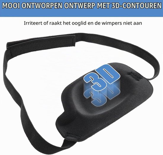 Medische oogklep, 2 stuks, enkele oogklep, verstelbaar oogmasker, medische ooglappen voor volwassenen en kinderen, voor de herstelperiode na operaties (links + rechts) — afbeelding 2