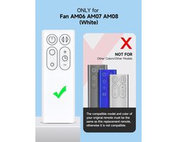 Afstandsbediening geschikt voor Dyson Fan AM06 AM07 AM08, Part NO.965824-01 965824-02 (wit)
