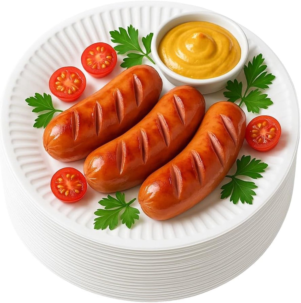 Papieren borden, 23 cm, 100 stuks wegwerpborden, dessertborden, ronde, stabiele kartonnen borden, feestborden, kartonnen borden