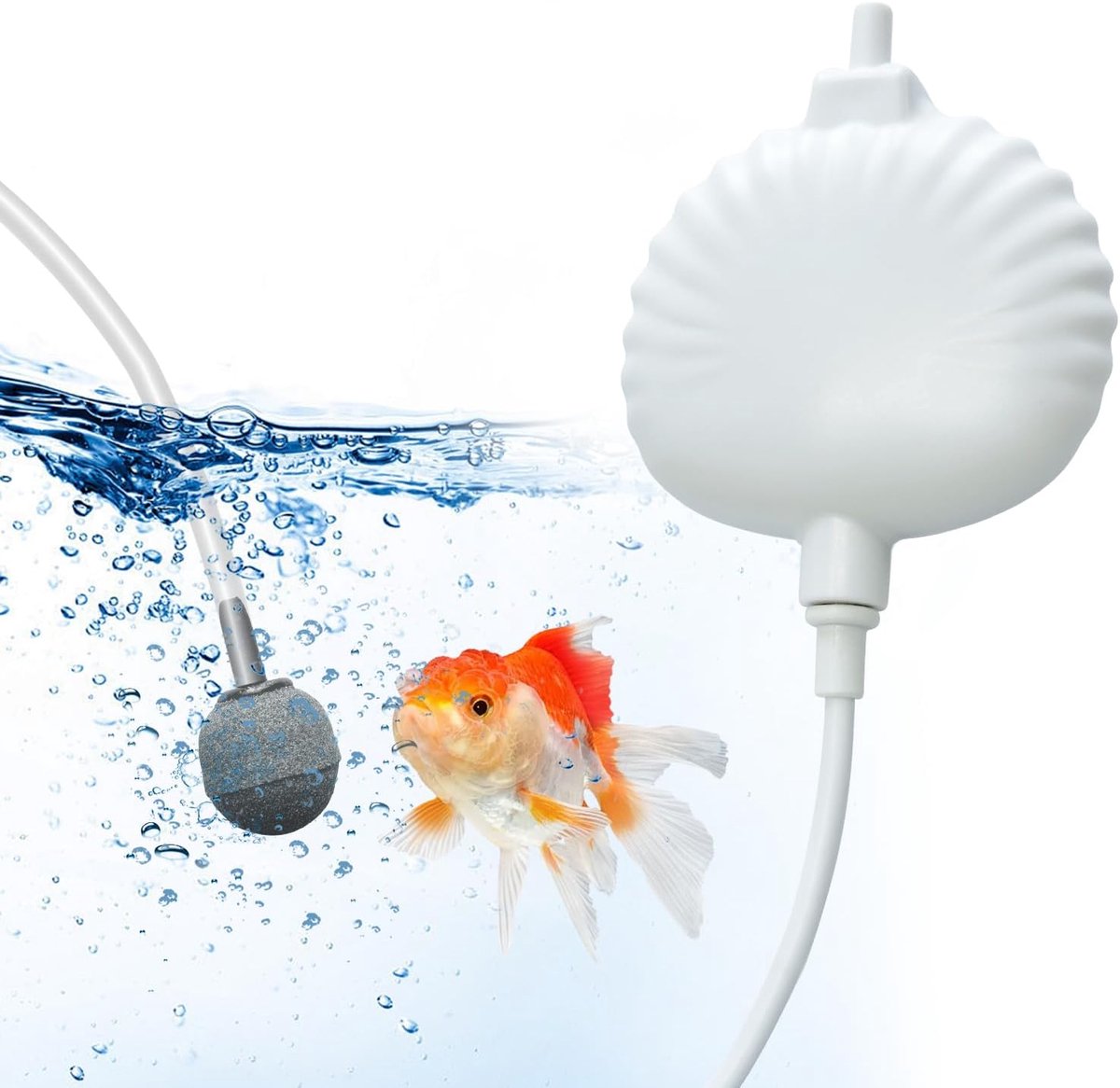 Luchtpompen voor Aquarium tot 50 Liter, Mini Geruisloze Aquarium Luchtpomp < 30dB, Stil Aquarium Accessoires voor Nanoaquaria, 450mL/Min, 1.3W
