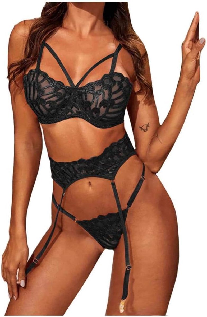Bodystockings dames Vrouwen Lace Sexy Lingerie Draadloze Beha String Kousenband Kostuum Erotische Porno Nachtkleding Verleiding Ondergoed