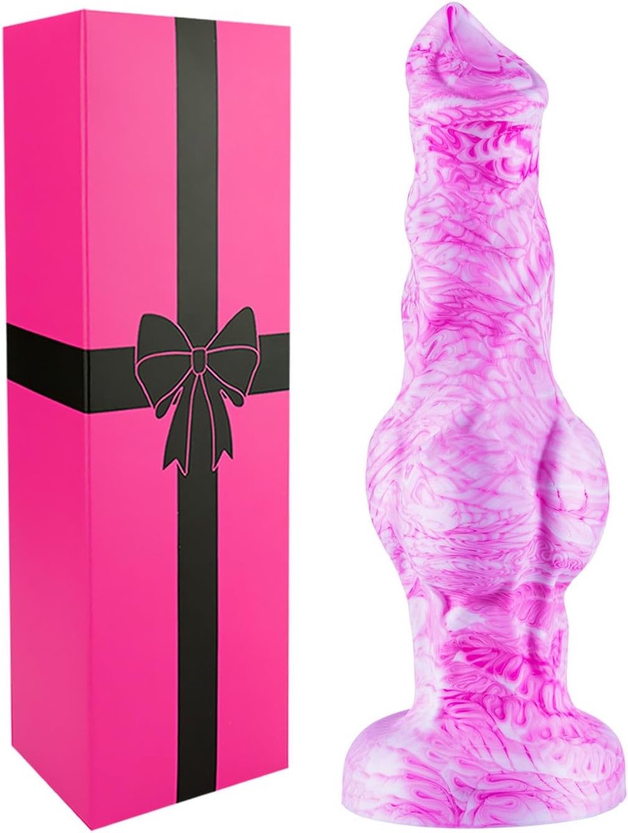Anale Dildo met Sterke Zuignap, Roze Schattige Fantasie Draak Vorm, Levensechte Dildos met Twee Grote Noppen voor Beginners