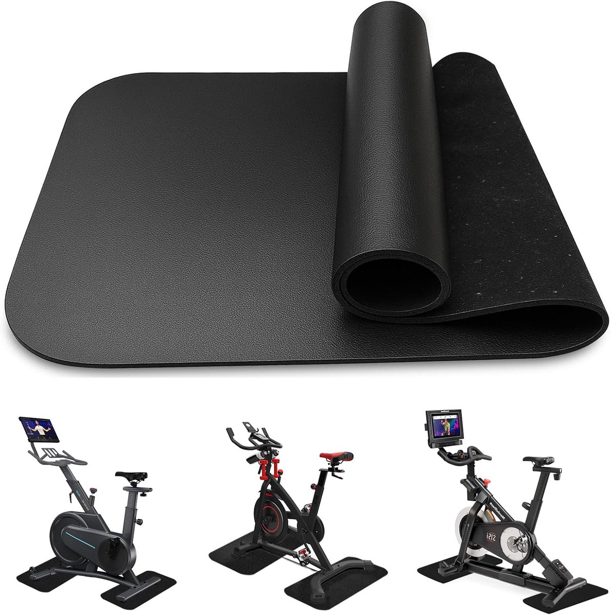2 stuks vloerbeschermingsmat voor fitnessapparatuur 70x28cm, 6 mm dikte schokbestendige antislip onderlaag, vloerbeschermingsmat fitness, vloermat voor fitnessruimte, yogamat, voor loopband