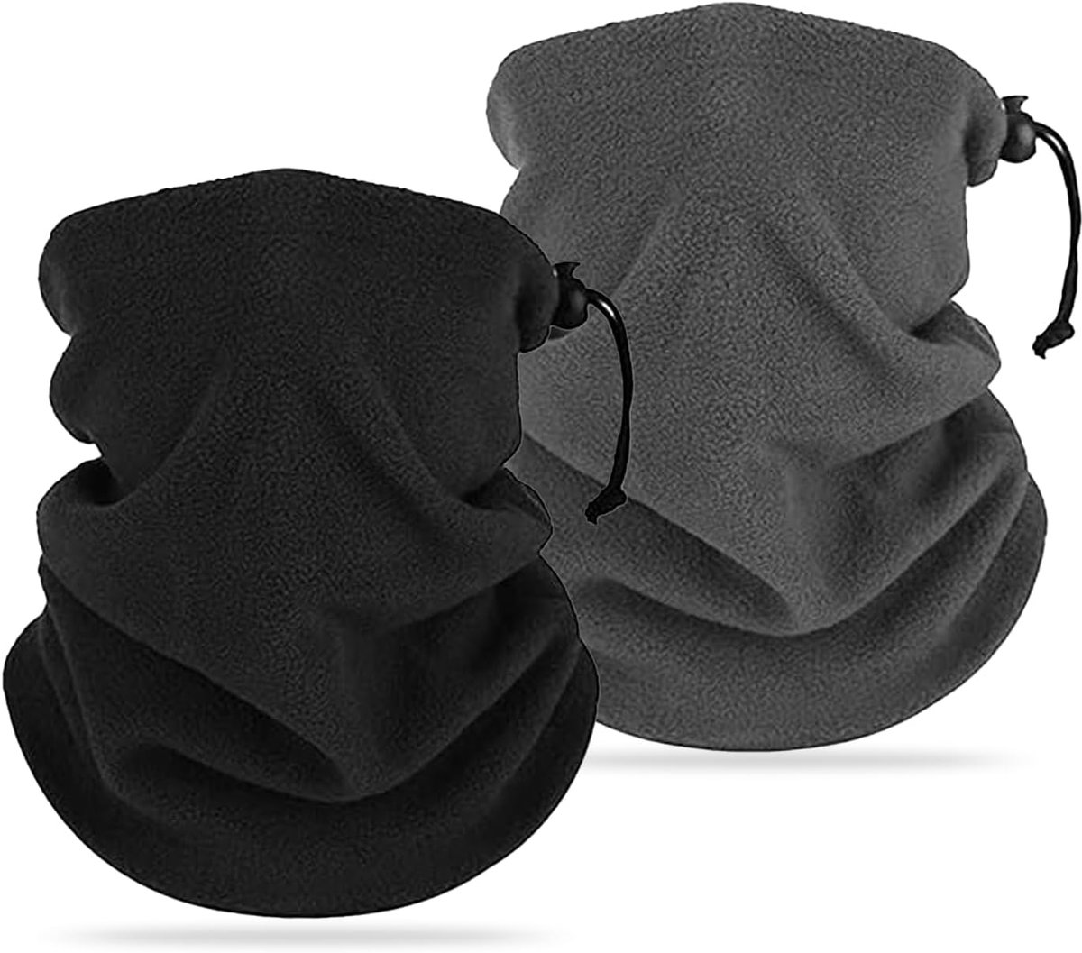 2 stuks nekwarmer voor dames en heren, fleece, halswarmer, gaiter masker, bivakmuts, wintersjaal, winddicht, skiën, elastisch, dik, snood, voor motorfiets, skiën, wandelen, hardlopen, reizen,