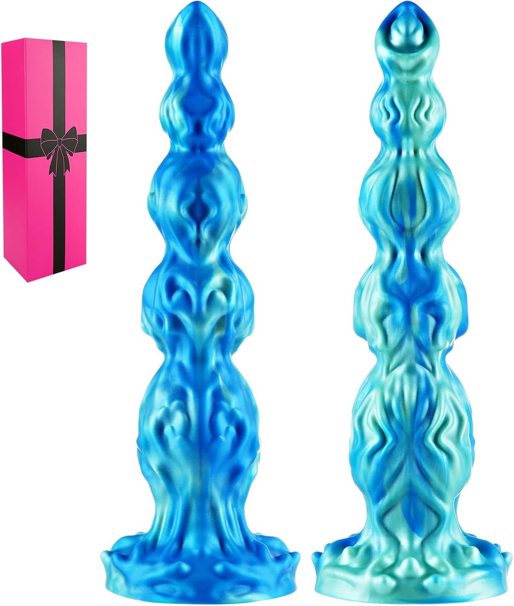 33 cm gigantische Monster Knot Dildo, Realistische Fantasy Monster Knot Dildo met 4 Hondenknopen, Verdikte Siliconen Anale Zuignap Dildo, Gigantische G-spot Knoop Dildo