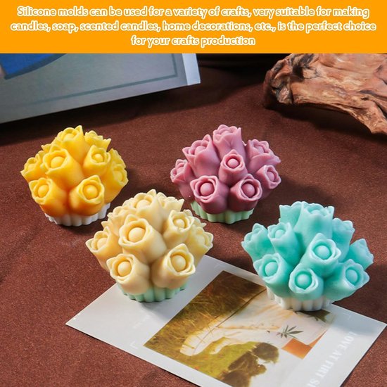 Gietvormen lente, 3D-tulpen, kaarsvormen, siliconen vorm, bloemen, gietvormen, siliconen kaarsen, tulpen, kaarsvormen voor gieten, siliconen vorm, lente voor kaarsen, gips, sojawas (B) — afbeelding 4