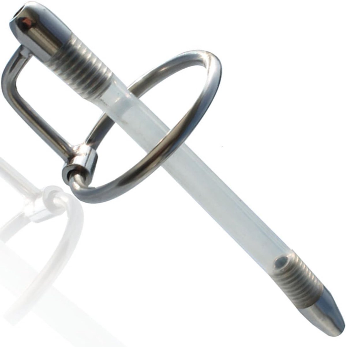 Dilator voor mannen 12 cm roestvrij staal & siliconen met 2 ringen Ø2,5–3,1 cm – urethrale plug voor plasbuis & penis sounding beginnersset katheter seksspeeltje penisplug stimulatie FOPS N16-14