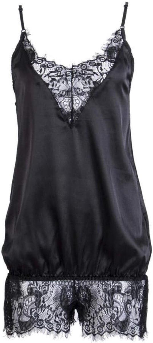 Lingeriesets dames Dames Nachtkleding Sexy Pyjama Jumpsuits Zwart Wit Bodysuit-A_XL