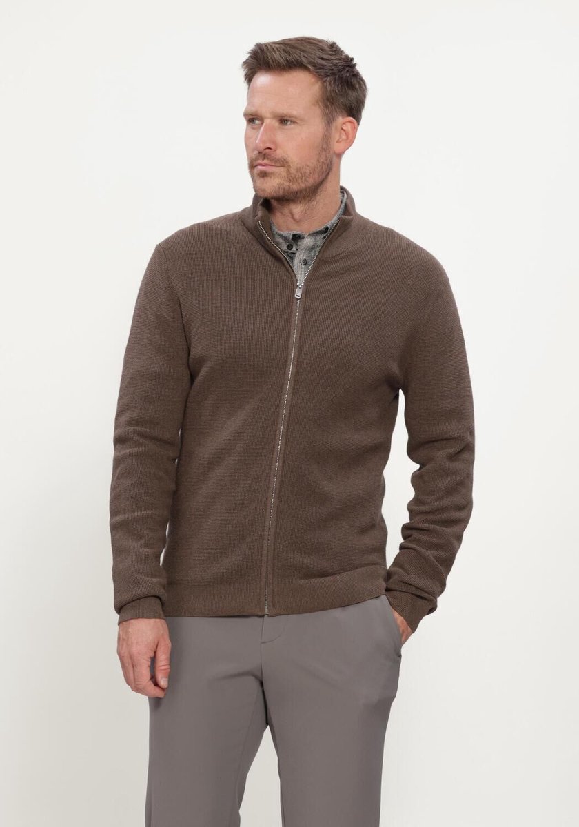 MATINIQUE Malagoon Cardigan Truien & Vesten Heren - Sweater - Hoodie - Vest- Bruin - Maat L