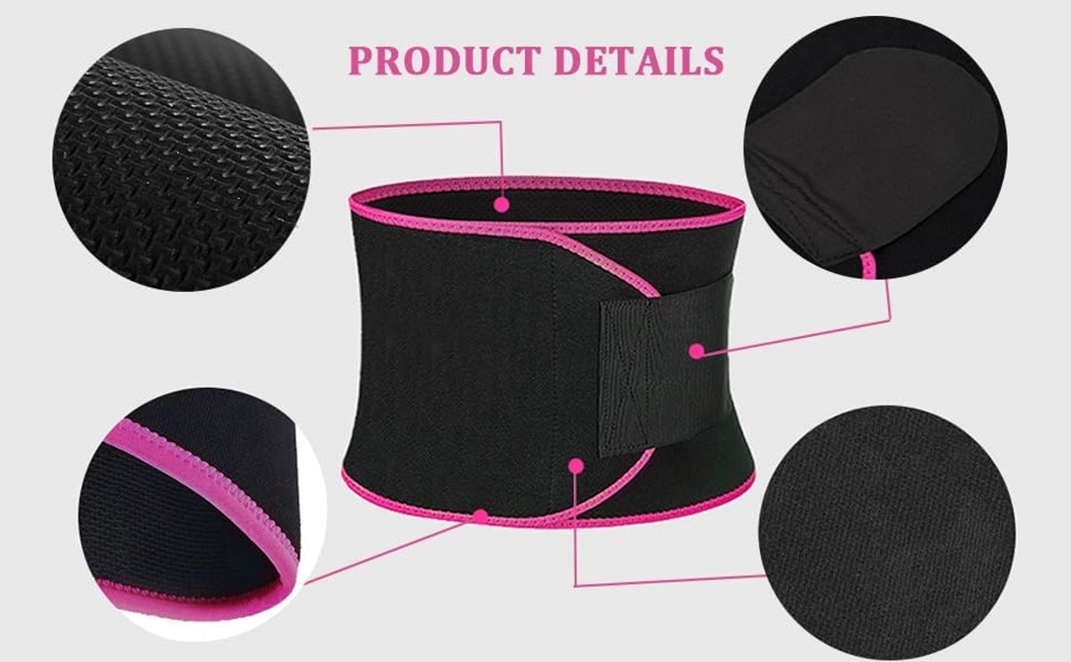 Brede afslankriem voor dames en heren, warme riem en zweetriem, tailletrimmer, afslankende zweetriem voor tailletrainer, neopreenriem voor dames, sauna-fitness