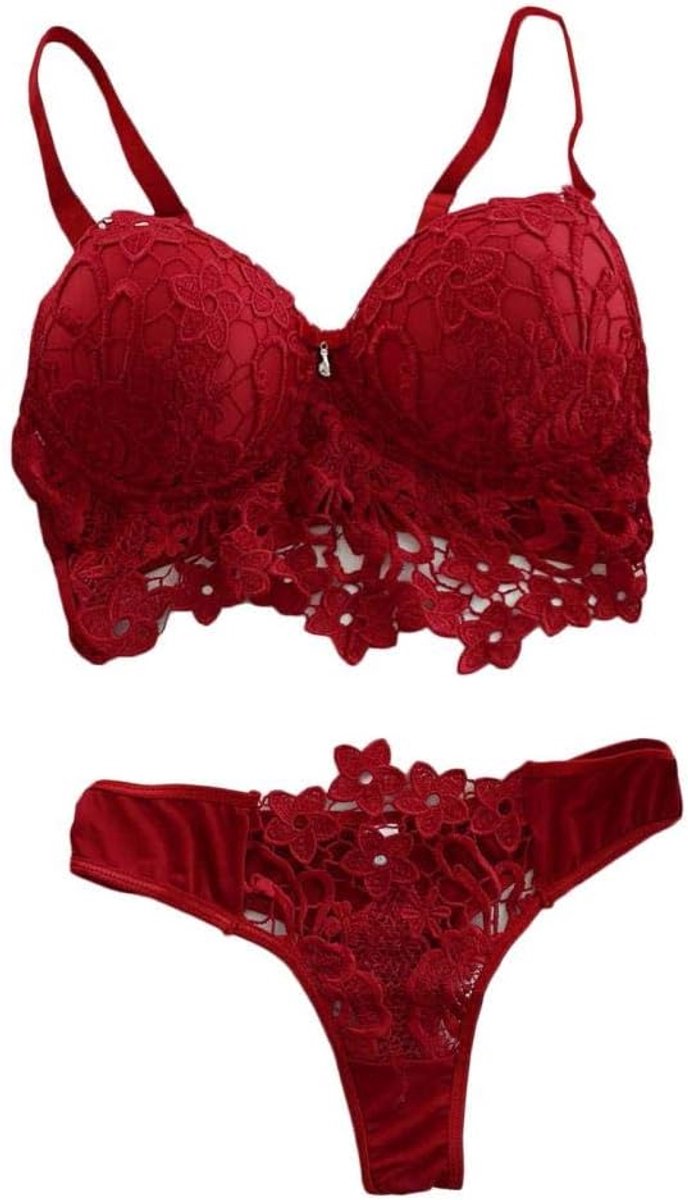 Lingeriesets dames Vrouwen kanten draadloze beha string ondergoed sexy lingerie doorzien nachtkleding erotische kostuum verleiding