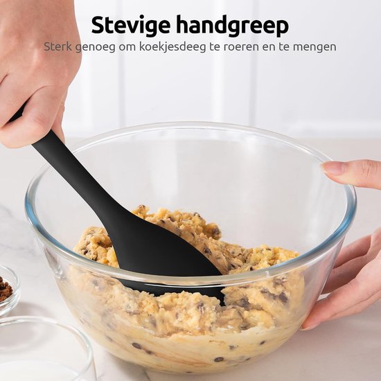 Siliconen Spatel Lepel 315℃ Hittebestendige Kooklepel (Zwart) — afbeelding 5