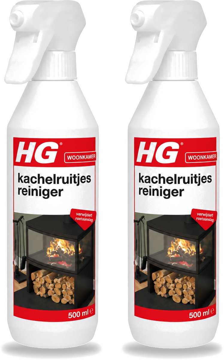 2 x HG - Kachelruitjesreiniger - Verwijdert Roetaanslag - 500 ml - Bulkverpakking - 2 stuks
