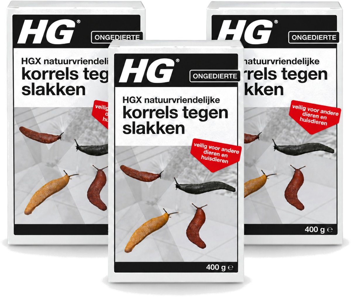 3 x HG X - Natuurvriendelijke Korrels tegen Slakken - Effectieve Bestrijding - 400 g - Voordeelverpakking - 3 stuks