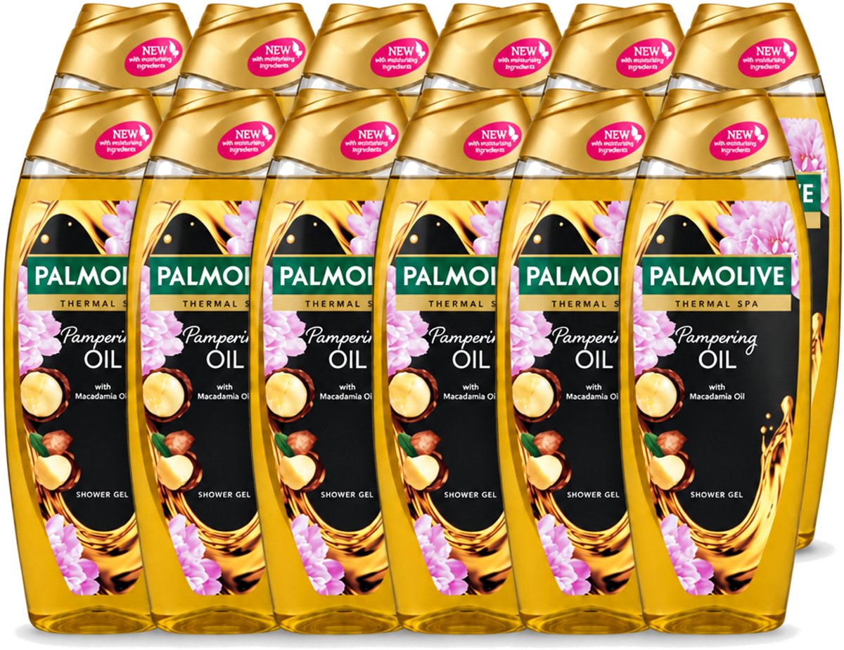 12 x Palmolive – Douchegel – Thermal Pampering Oil – 650 ml - Voordeelverpakking - 12 stuks