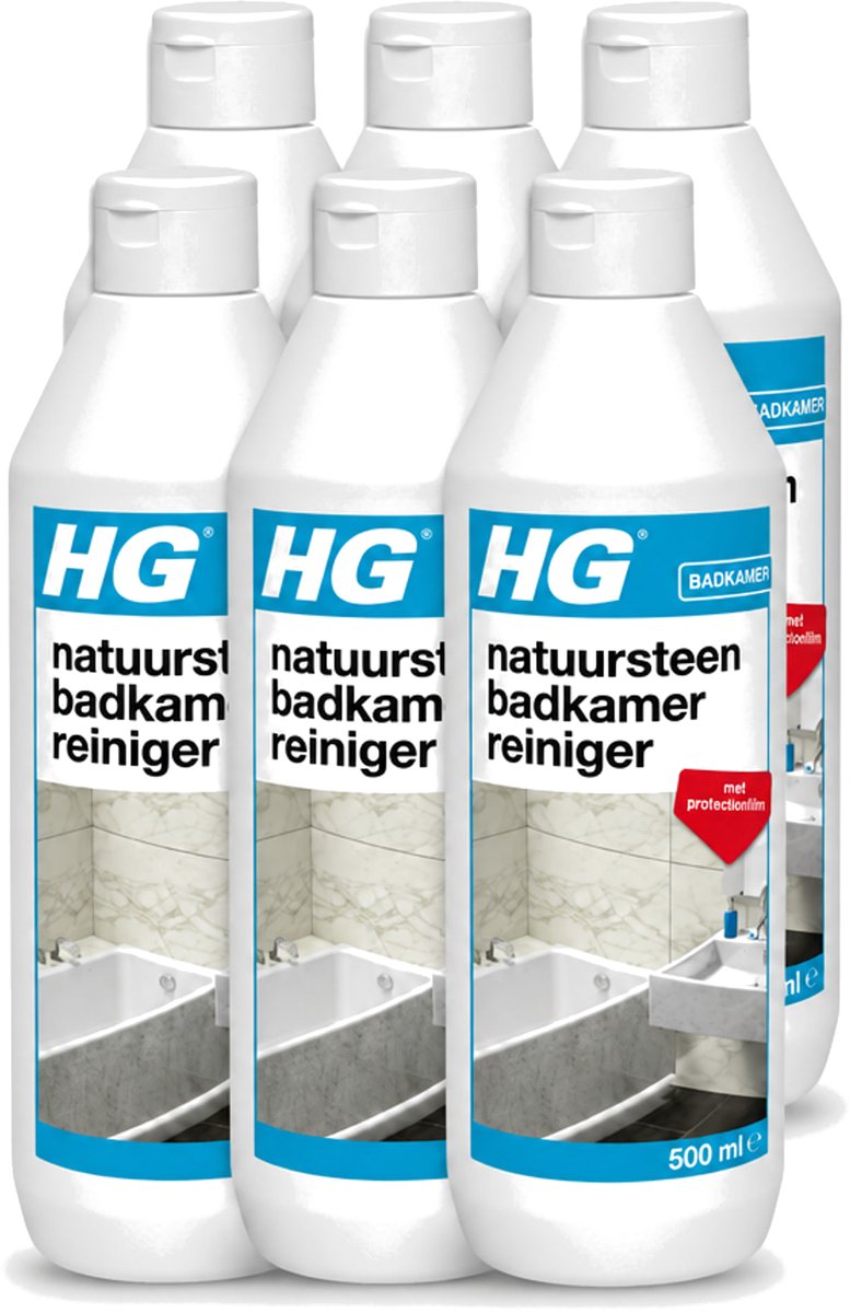 6 x HG - Natuursteen Badkamerreiniger - Beschermt & Reinigt - 500 ml - Voordeelverpakking - 6 stuks