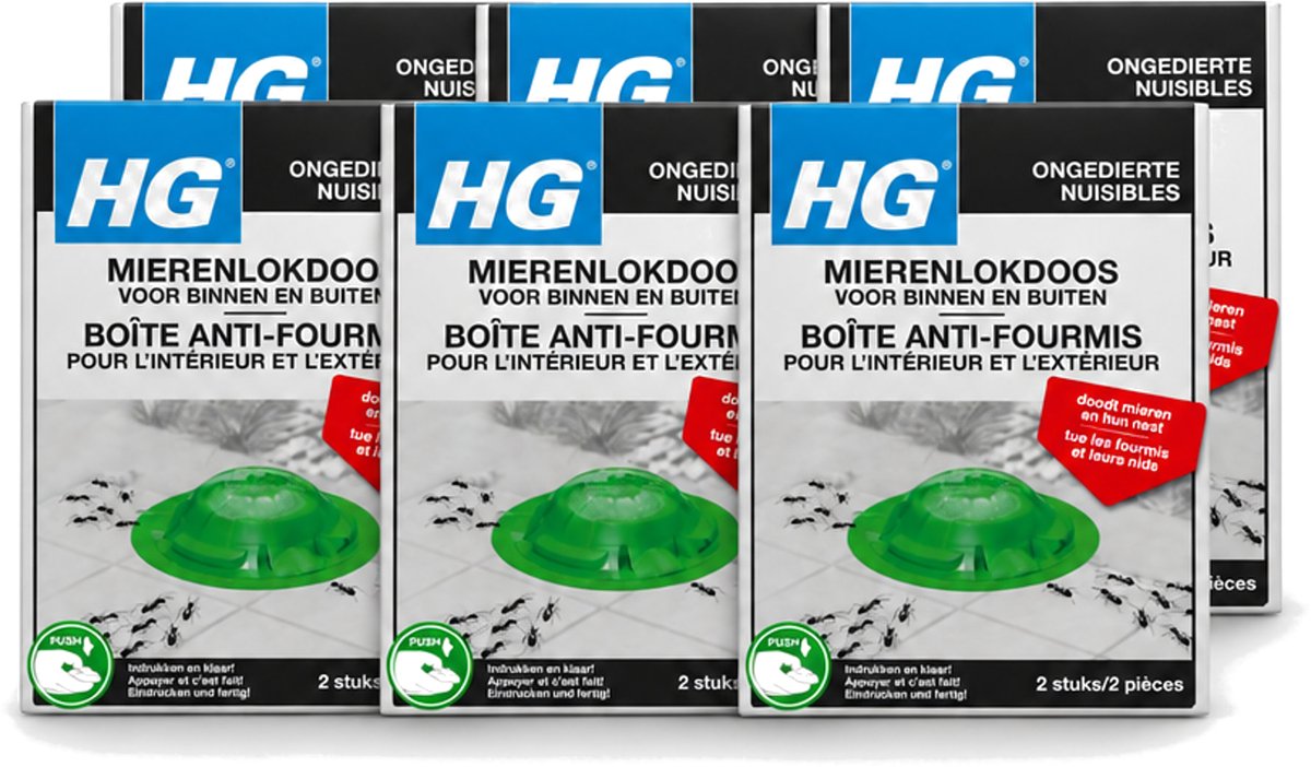 6 x HG X - Ongedierte - Mierenlokdoos Voor Binnen & Buiten - Bestrijdt Tot In Het Nest - 2 Doosjes - Voordeelverpakking - 6 stuks