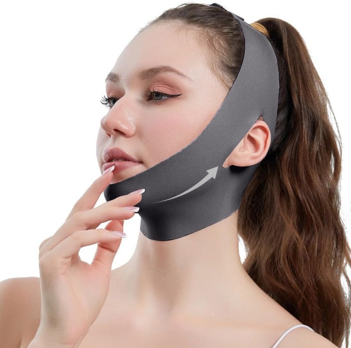 Lifting Masker Grijs - Nylon en Spandex - Verstevigend - Verbeter gezichtslijn - ShopVlot