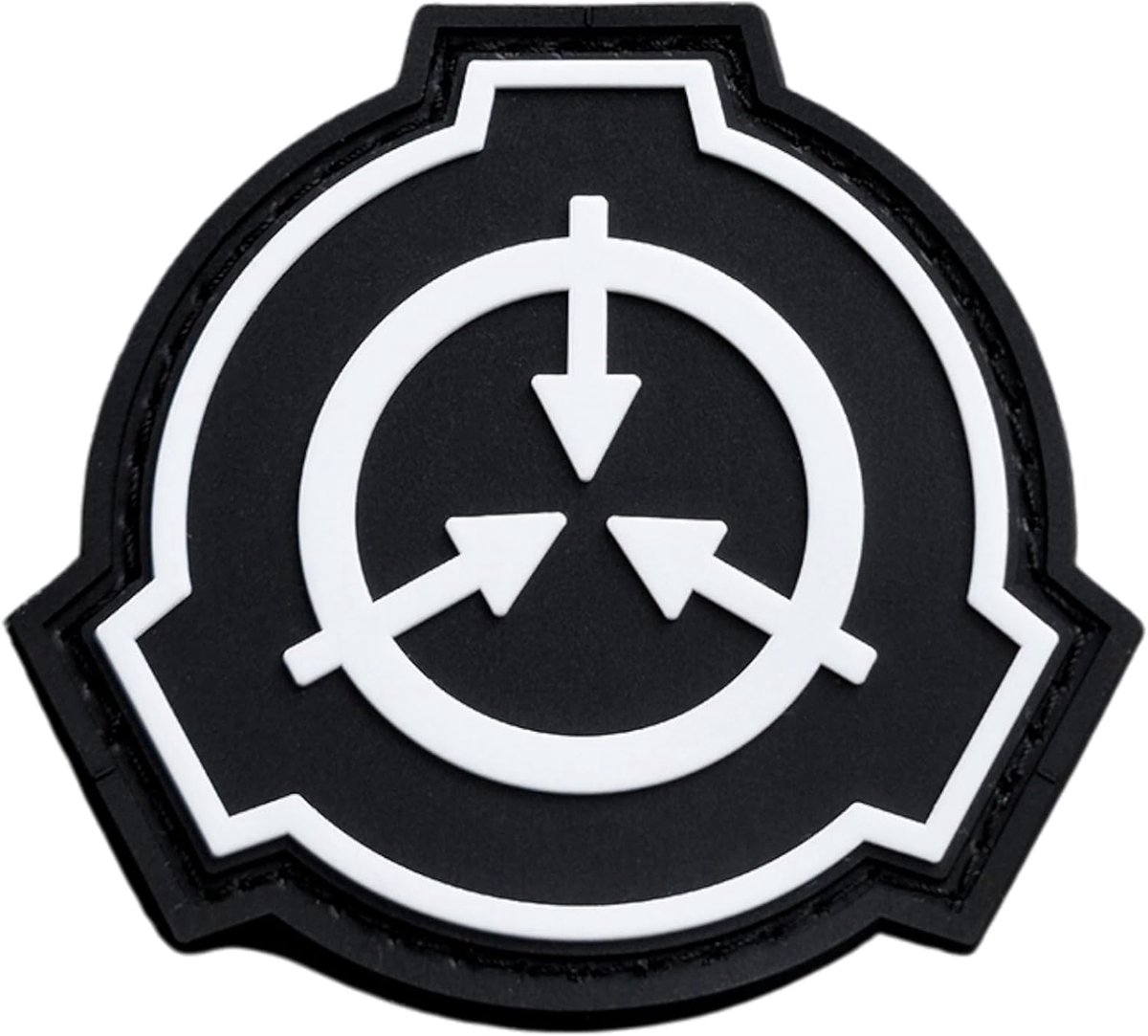 SCP Logo PVC patch - Black Glow in The Dark Collectible - for backpacks, hats and cosplay - ShopVlot
