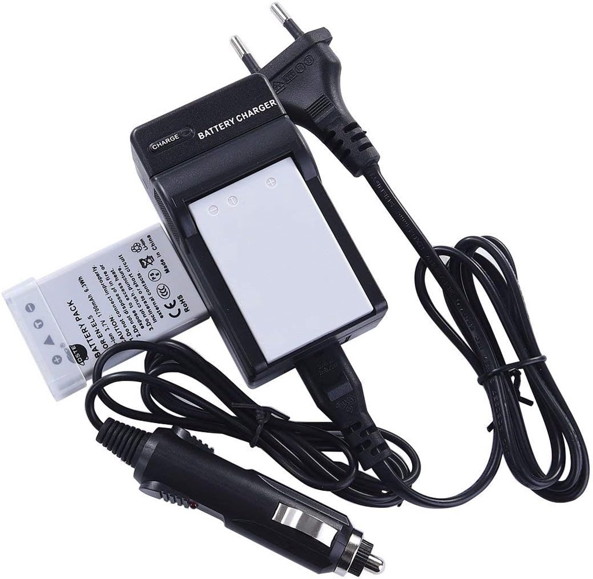 DSTE 2PCS EN-EL5 ENEL5 Battery and DC12E Travel Charger Compatible with Nikon Coolpix P510 P520 P530 P5000 P5100 P6000 - ShopVlot