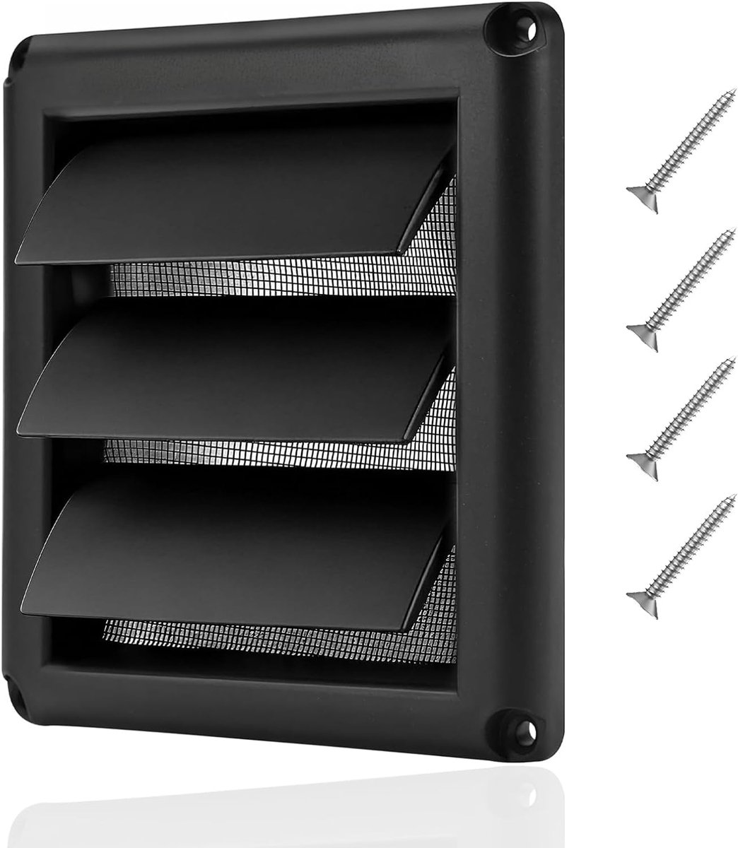 Ventilatierooster, 100 mm, afvoerrooster, ventilatieklep, weerbestendig, afdekking, afzuigkap, buitenventilator met - ShopVlot