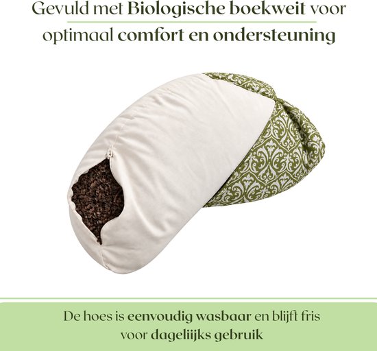 Om Namaste meditatiekussen design moon groen - halve maan van Om Namaste — afbeelding 2
