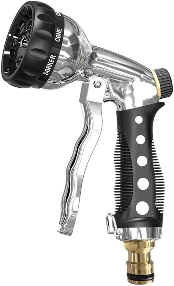 High-quality garden hose, spray gun, hand shower, garden sprinkler, for irrigation, cleaning, car washing, silver - ShopVlot