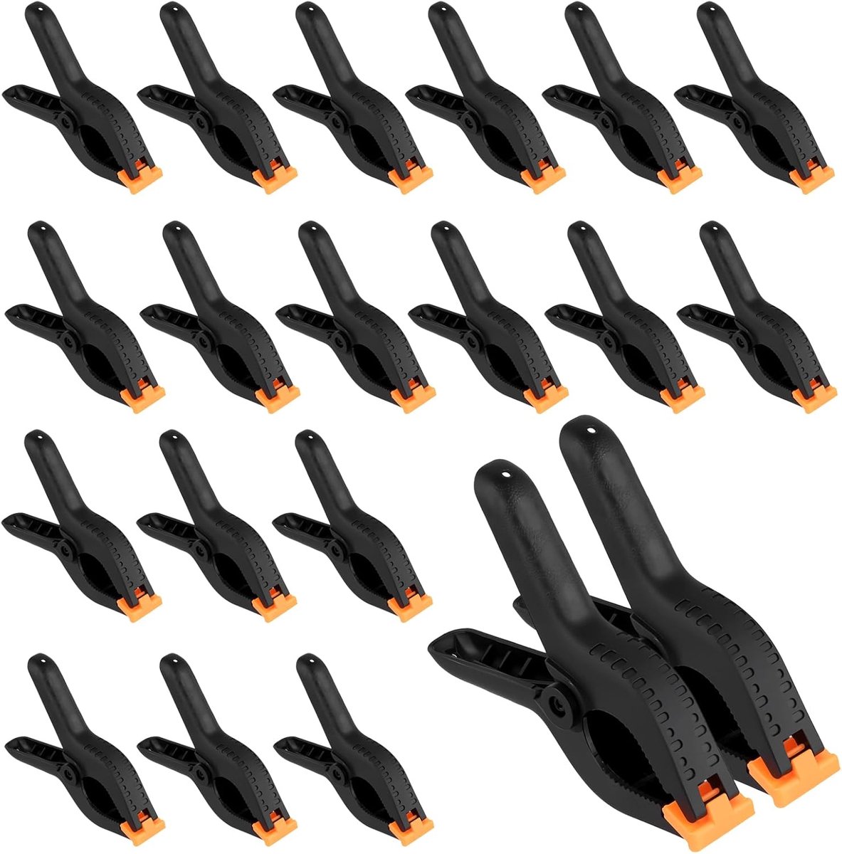 20pcs Black Large Plastic Clamp Clamps Nylon Spring Clips Clamps for DIY DIY Photo Background - ShopVlot