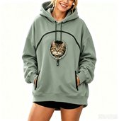Hoodie voor huisdieren - met zakken - groen - 1 stuk - maat L - fleecegevoerd - geschikt voor dagelijks gebruik en uitstapjes