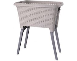 Wasmand op poten creme 38 liter 39 x 59 x 29 cm kunststof