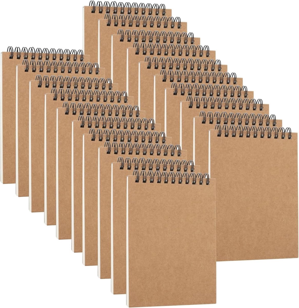 Set van 20 lege spiraalschriftjes A6, 30 vellen 160gsm papier, tekenblokken voor kunst en schilderen