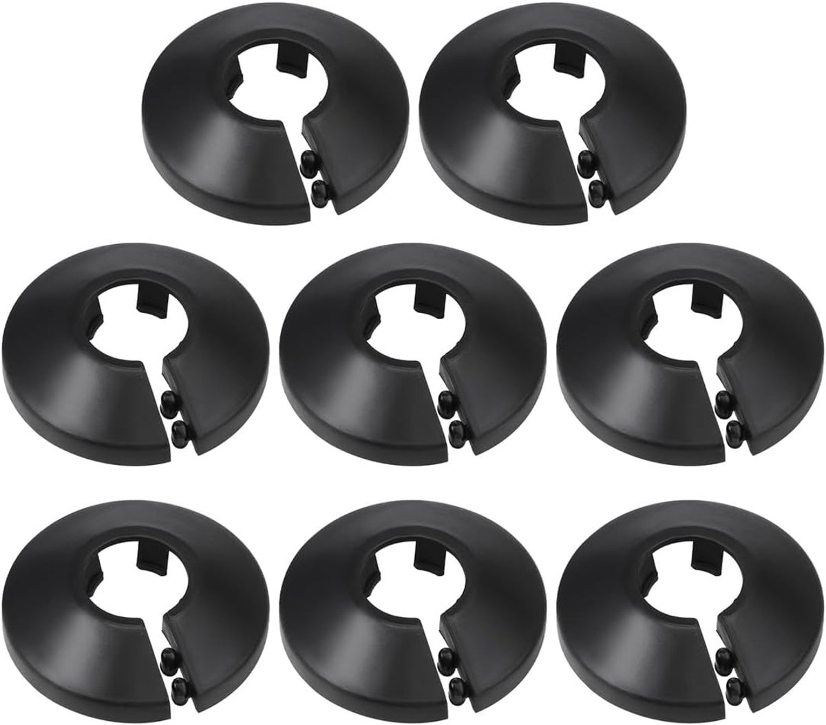 Verwarmingspijp rosettes 16 mm - Zwart - 8 stuks - Eenvoudige installatie voor een nette afwerking - ShopVlot