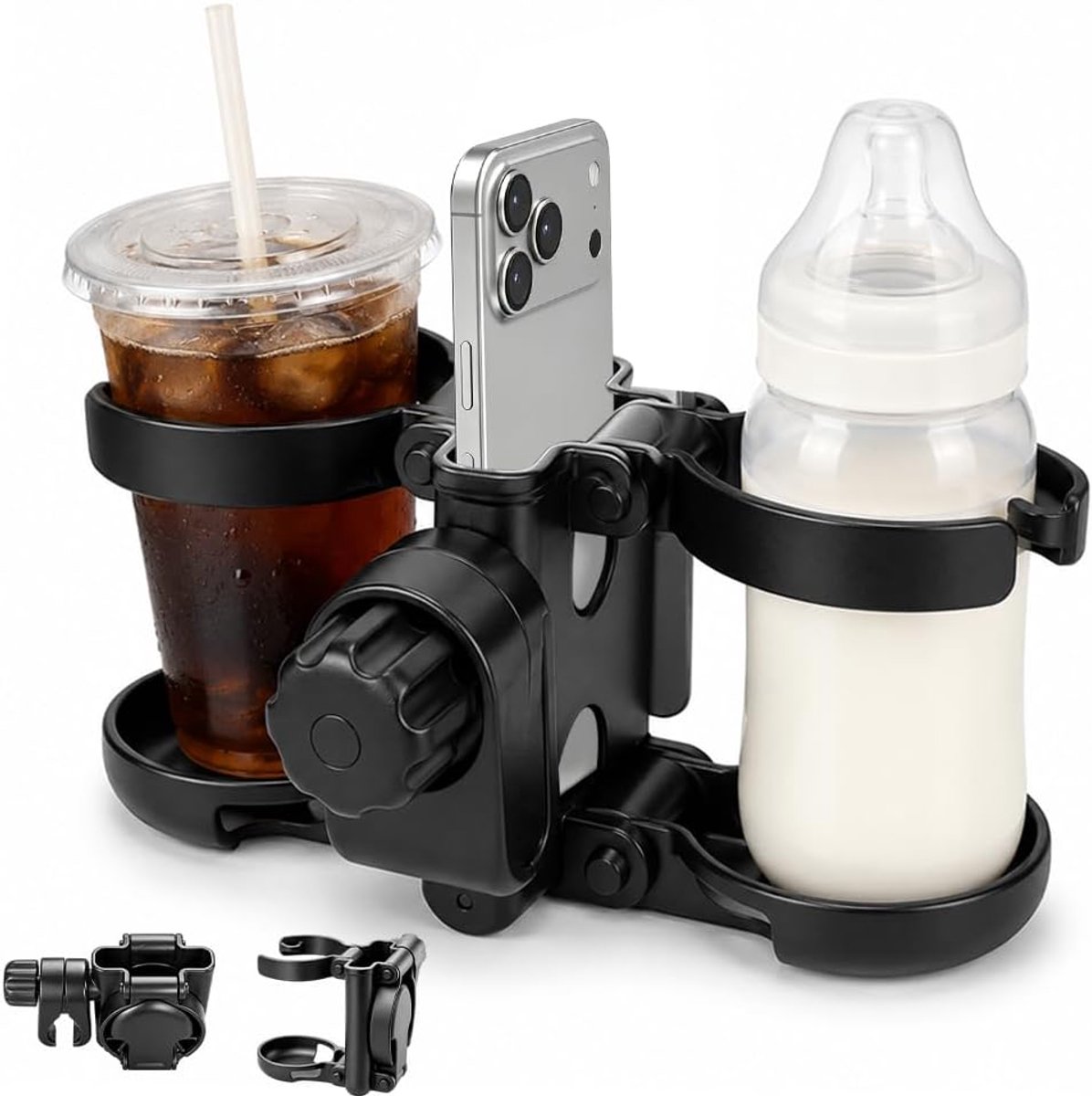 Bekerhouder kinderwagen 3-in-1 - Opvouwbaar design - Met smartphonevak - Ideaal voor wandelingen - ShopVlot