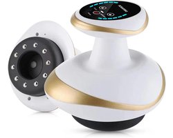 Anti Cellulite Apparaat voor Lymfedrainage en Bindweefselmassage - Elektrisch Cupping Apparaat met 9 Warmte- en Zuigniveaus - Gua Sha Massage voor Benen, Rug en Nek - Wit Goud