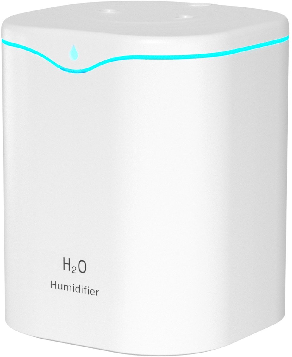 Luchtbevochtiger – 2 L – Dubbele Nevel – LED Nachtlamp – Voor Slaapkamer