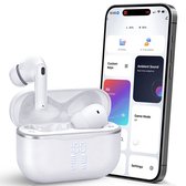 Siltcon® SoundWave Ultra - Oortjes Draadloos - Draadloze Oordopjes - Bluetooth Oordopjes – True Noise Cancelling ANC + ENC - BT 6.0 – Universeel – Tot 50 Uur Batterij - LED Display – 6 Mic - Met APP Voor Instellingen - Geschikt voor iOS en Android