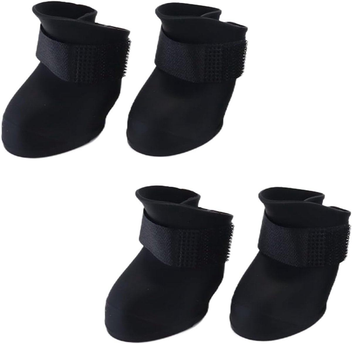 4 stuks siliconen hondenlaarzen voor huisdieren - slip regenschoenen voor honden, schattige en beschermende poten schoenen voor alle seizoenen, voor wandelen, wandelen en feesten (zwart)