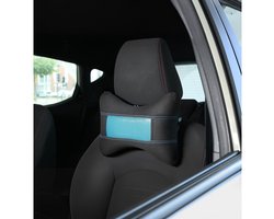 Dunlop Nekkussen voor in de Auto - Ergonomisch Ontwerp met Memory Foam en Gel - Lichtgewicht en Comfortabel - Ideaal voor Lange Autoritten en Reizen - Afmetingen 29x20x9 cm - Kleur Zwart/Blauw
