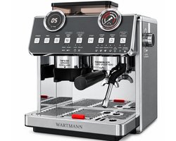 Wartmann WM-2502 EM Professionele Espressomachine (270279) met ingebouwde koffiemolen en draaibare stoompijp