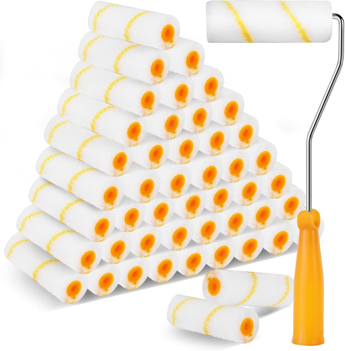 SnelShoppen - 26Pcs Mini Verfroller Set 10cm - Kleine Verfrollers met Handvatten - Perfect voor Wandverf en Decoratie - Duurzaam Polyester