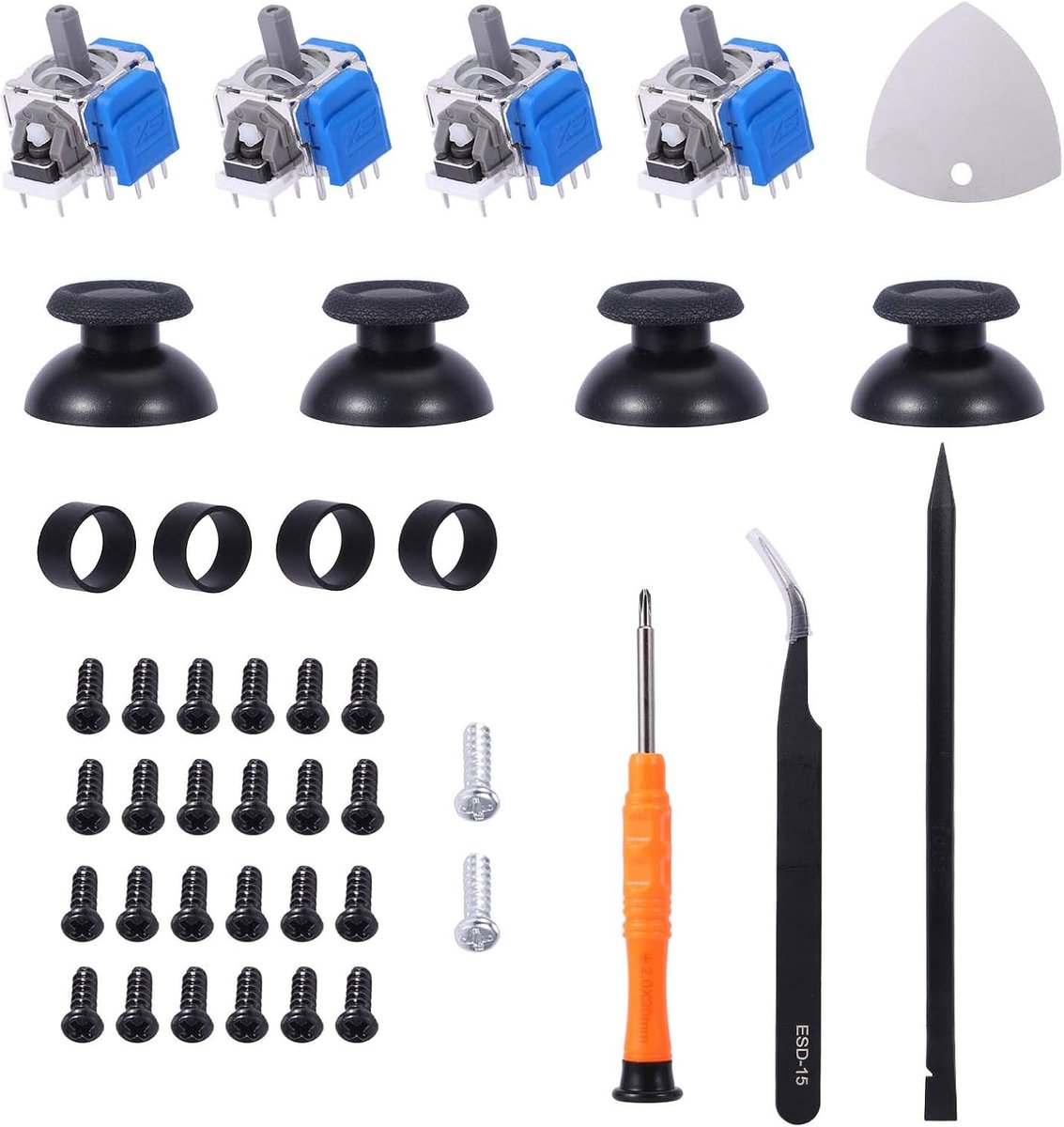 4 Pack TMR Elektromagnetische Joystick, Anti-Drift Stick Vervangingskit met Thumbstick Caps, Compatibel met - ShopVlot