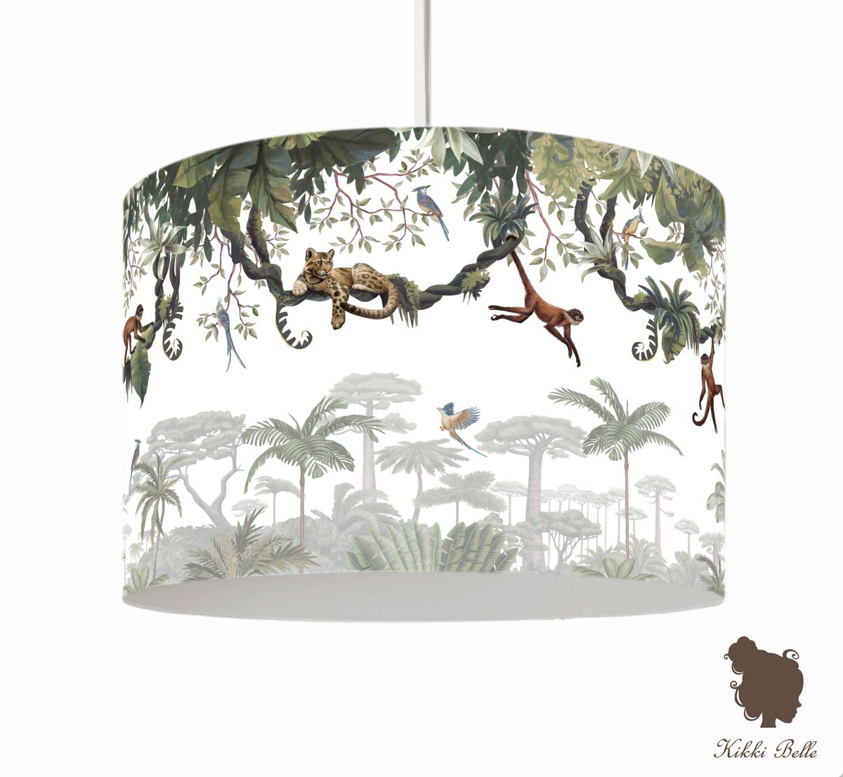 Hanglamp Cheeky Monkeys-Kikki Belle-aapjes-kinderkamer-lamp-incl pendel-E27
