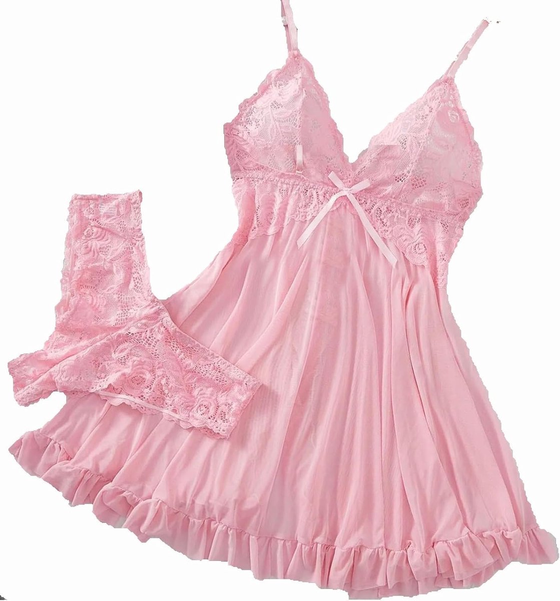 Lingerieset voor dames, glamour, huwelijksnacht, Valentijnsdag, huwelijksreis, avond, romantisch, kant, transparant, babydoll, elegante A252