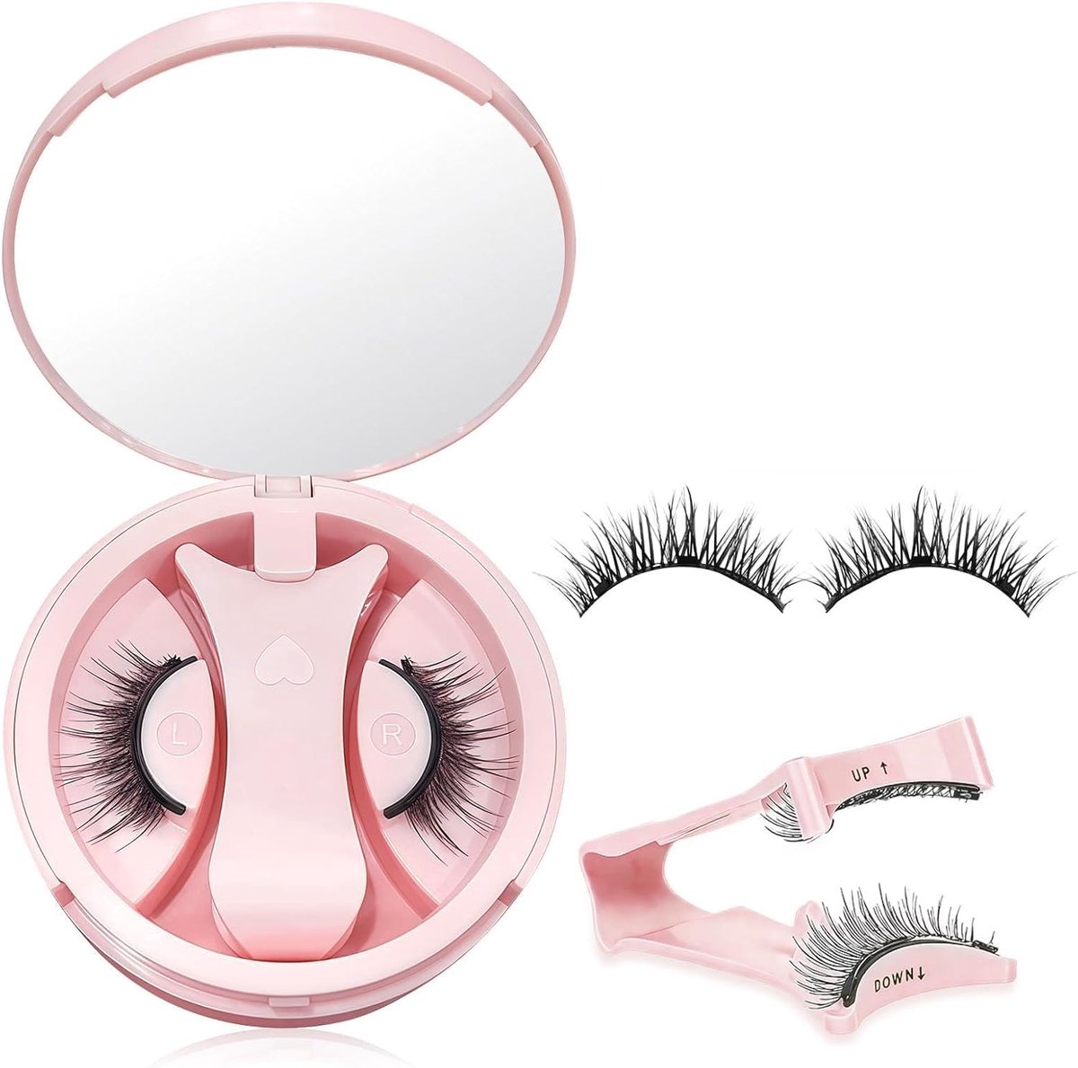 Wimperset, herbruikbare en waterdichte wimpers, geen lijm nodig, magnetische wimpers met applicator, eenvoudig in gebruik, natuurlijke look (stijl H01)
