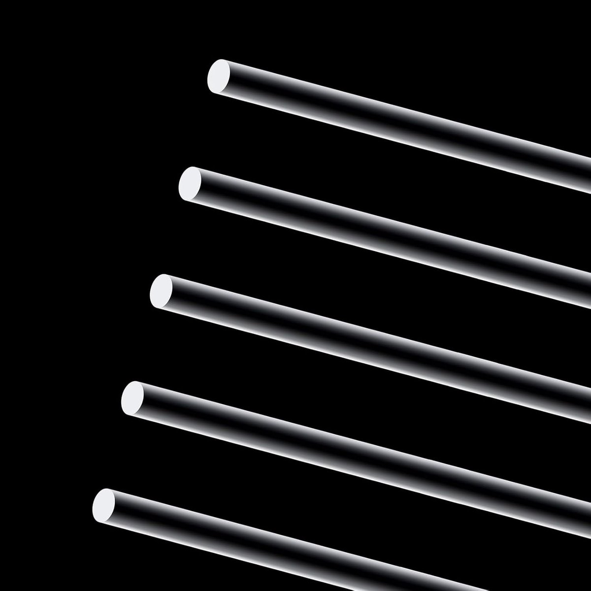 Acrylstaven, 12 x 350 mm, 0,35 m, transparante acrylstaven, ronde staven, heldere acrylstaaf voor doe-het-zelf knutselwerk, verlichting en modelbouw, 5 stuks