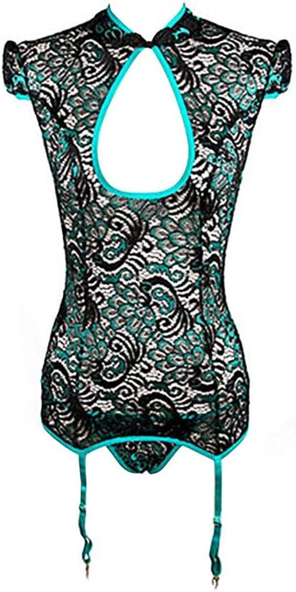 Lingerie & ondergoed Dames ondergoed Sexy holle borduurwerk Sexy dunne vrouwenuniform set