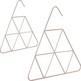 Relaxdays 2x sjaalhanger - accessoire hanger - driehoekige vorm - 3 mm dun - edel design