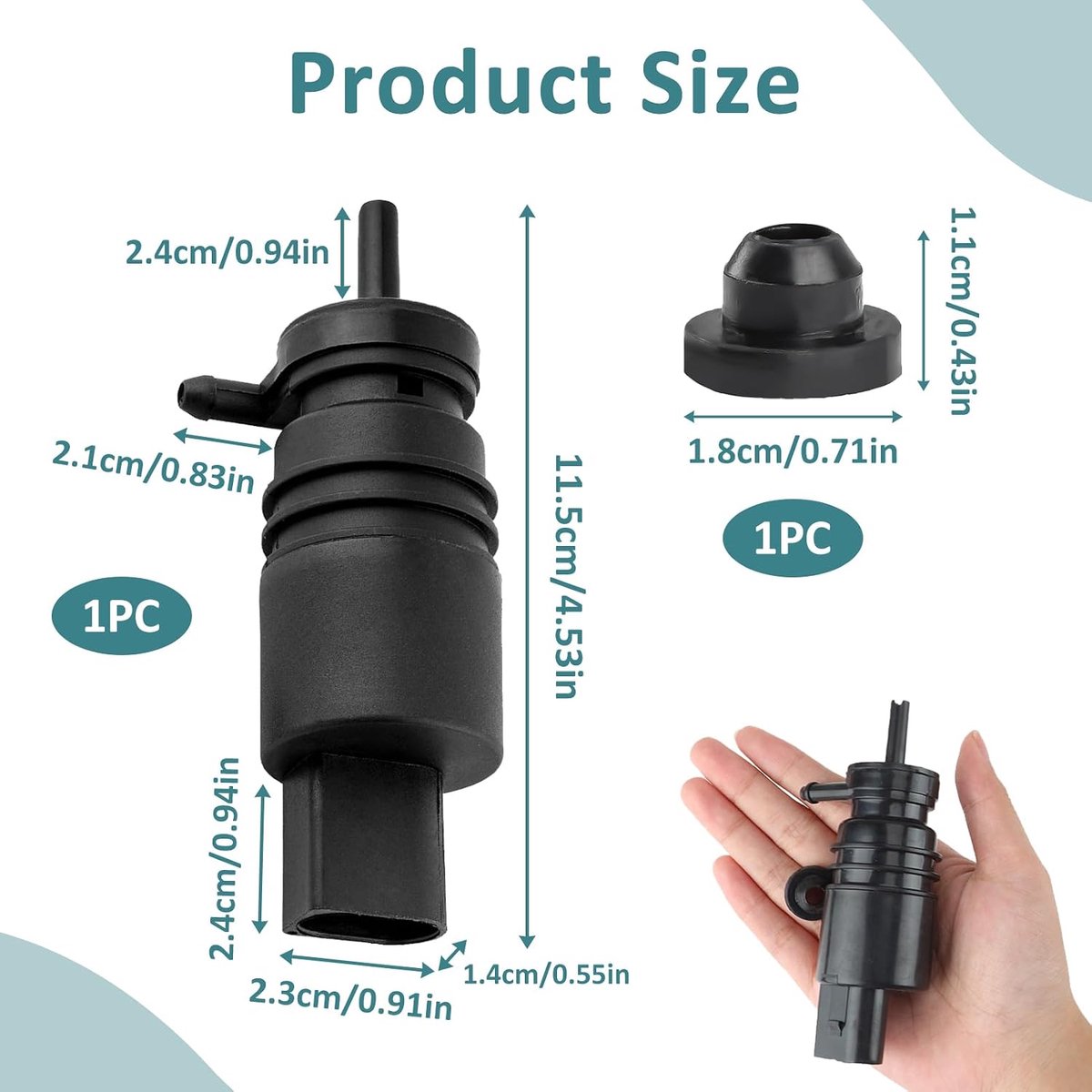 Wastafelpompen voor auto, pomp voor ijsmachine, hoge prestaties, 12 V, compatibel met OEM 67128362154, 67128377612 E36 E46 E39 E90 E81 E60 E83, weerbestendig, ideaal voor voorruit