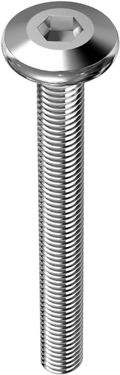40 stuks platte zeshoekige dopschroef, M6 x 50 mm zeshoekige dopschroef met ronde kop voor meubels bedstoelen, M6 x 50 mm